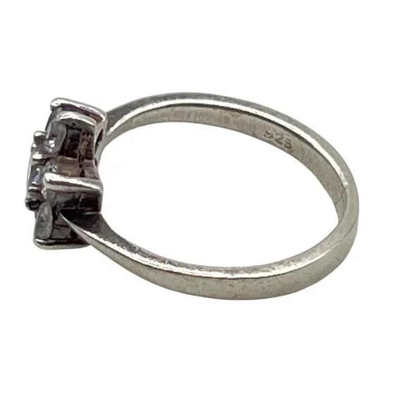 Sterling Silver CZ Cluster Ring Flower Size 7.75 Vintage Y2K 925 Classic 2.9g - Picture 3 of 10